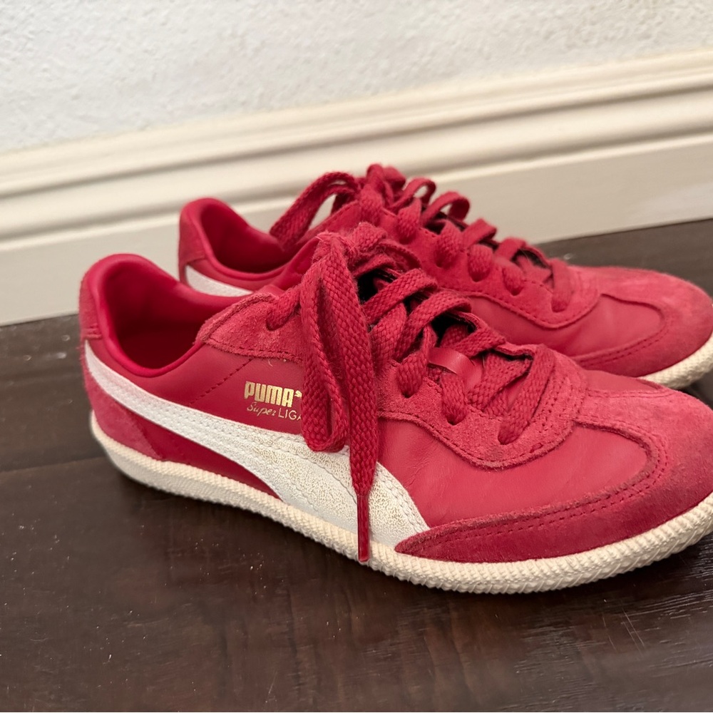 Puma Bold Red Sneakers with White Accent
